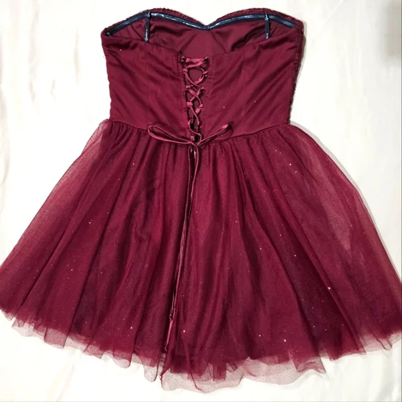 🆑️ SPEECHLESS Fit Flare Dress | Strapless Tube Floral Lace Sweetheart M - Picture 13 of 17